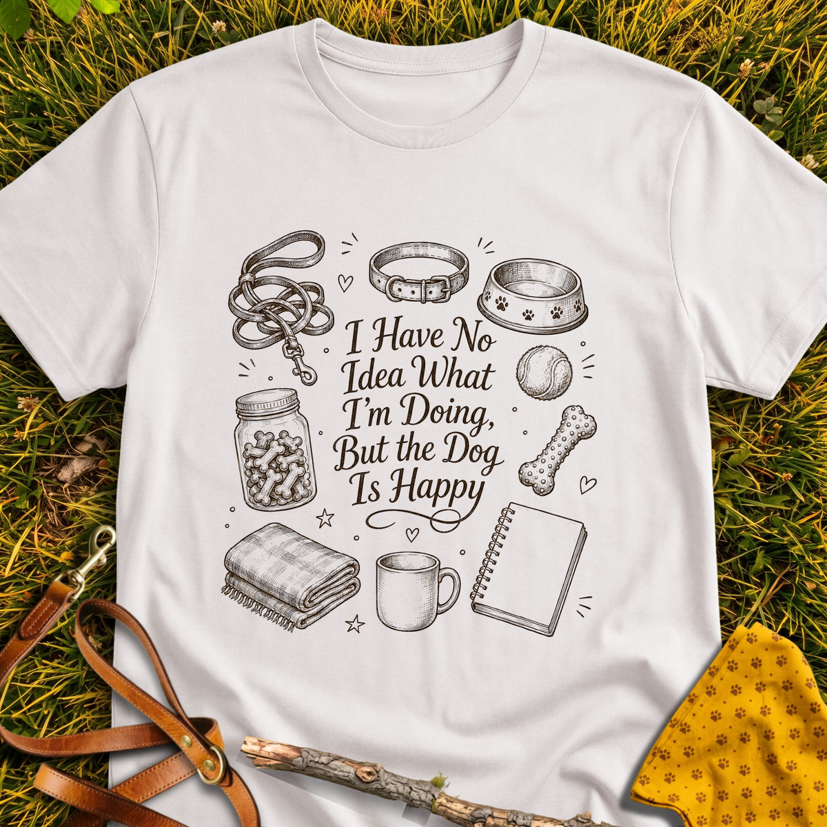 I Have No Idea T-shirt T-shirt in Ice Grey - Furever Mode rescue dog tee