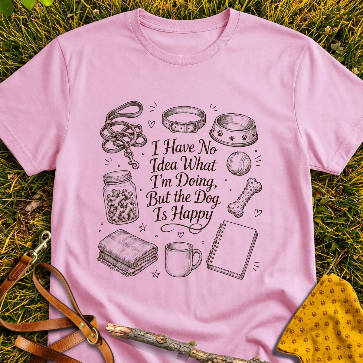 I Have No Idea T-shirt T-shirt in Light Pink - Furever Mode rescue dog tee