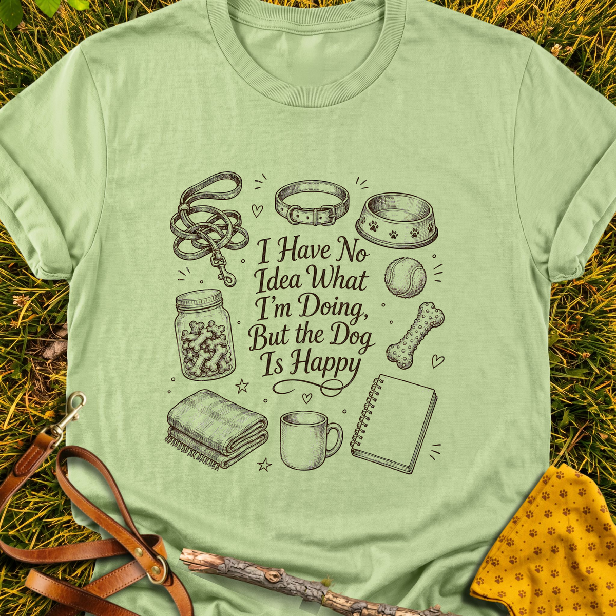 I Have No Idea T-shirt T-shirt in Pistachio - Furever Mode rescue dog tee