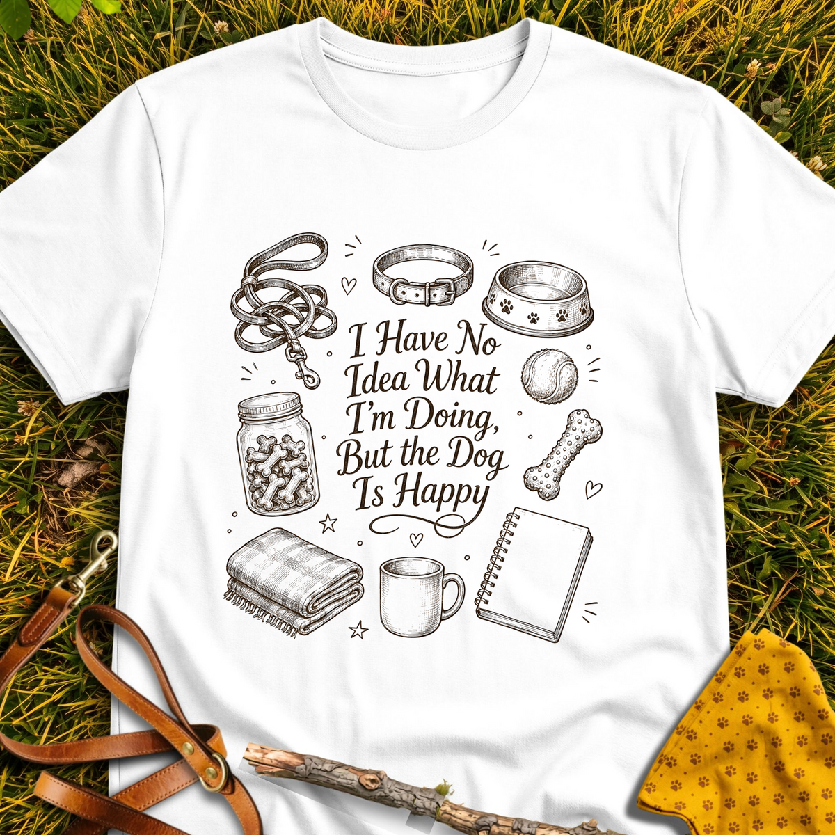 I Have No Idea T-shirt T-shirt in White - Furever Mode rescue dog tee