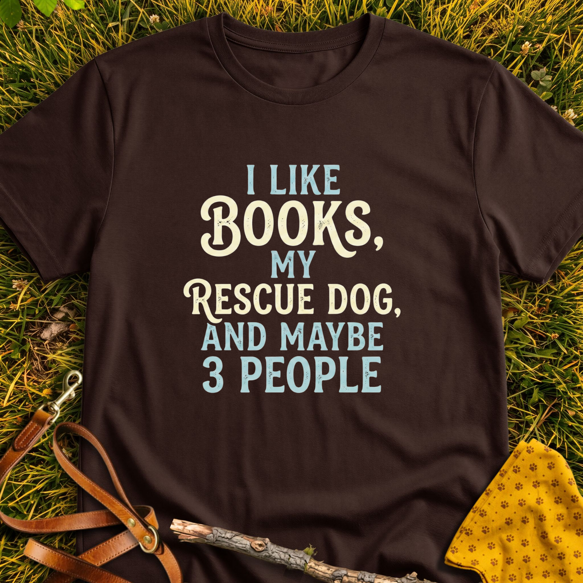 I Like Books T-shirt T-shirt in Dark Chocolate - Furever Mode rescue dog tee