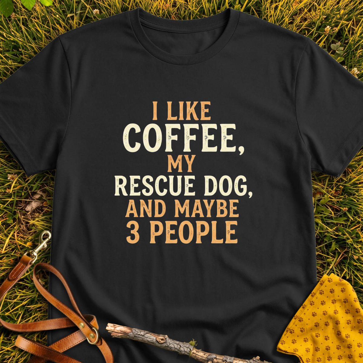 I Like Coffee T-shirt T-shirt in Black - Furever Mode rescue dog tee