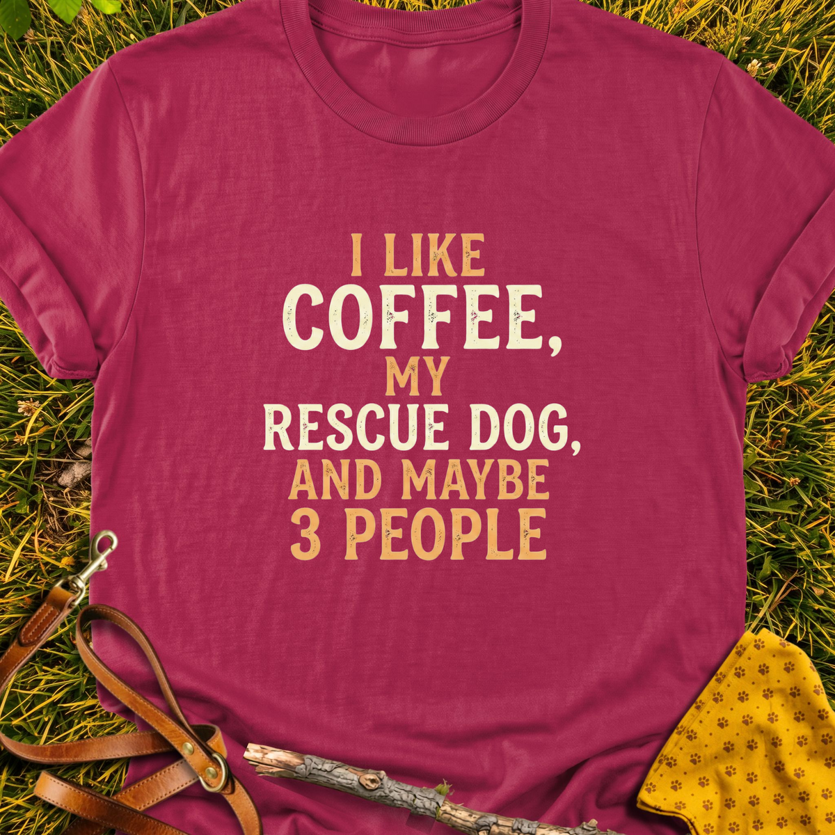I Like Coffee T-shirt T-shirt in Cardinal Red - Furever Mode rescue dog tee