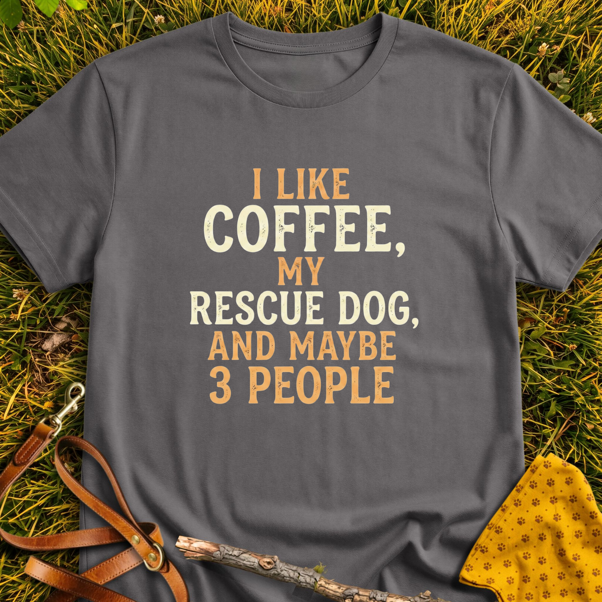 I Like Coffee T-shirt T-shirt in Charcoal - Furever Mode rescue dog tee