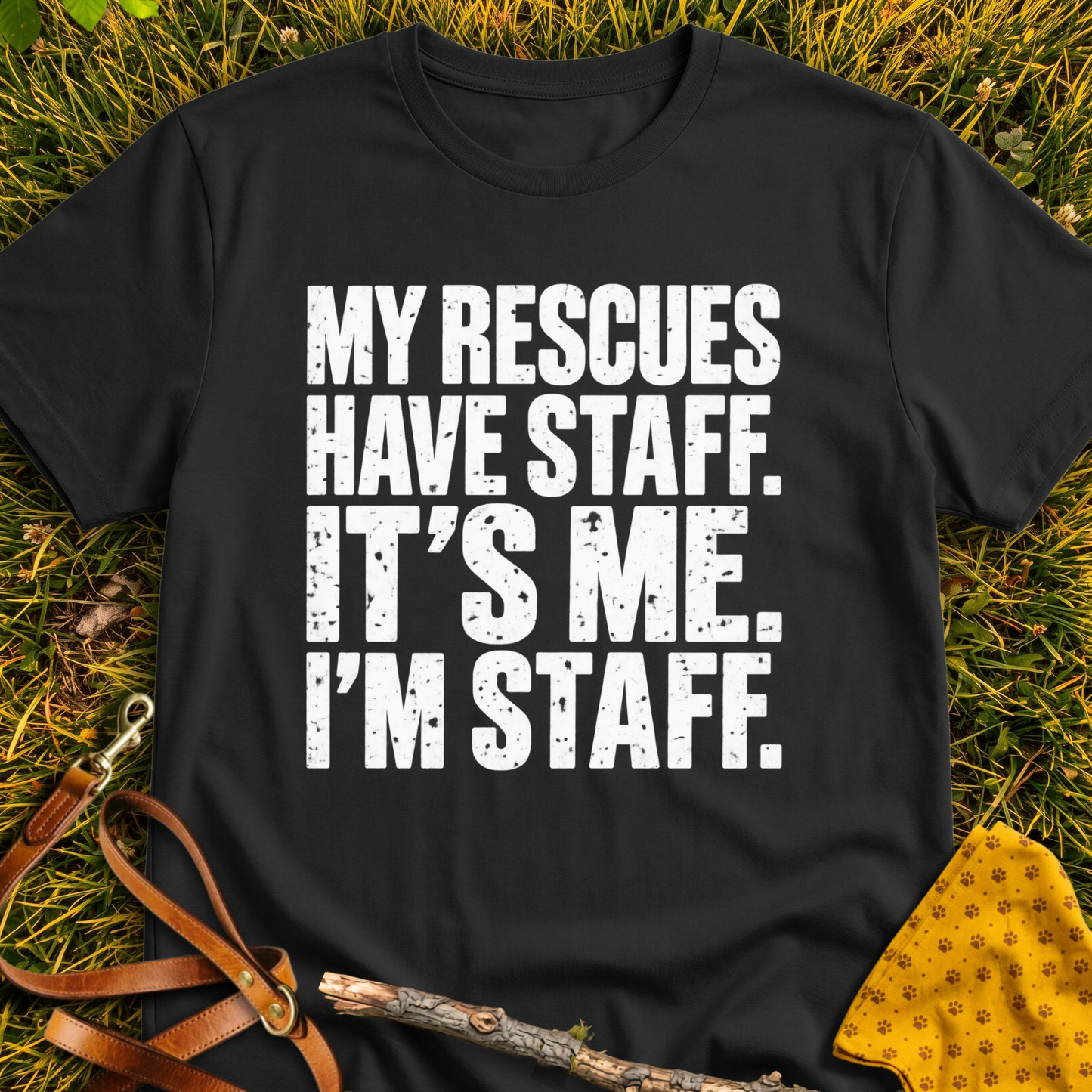 I'm Staff T-shirt T-shirt in Black - Furever Mode rescue dog tee