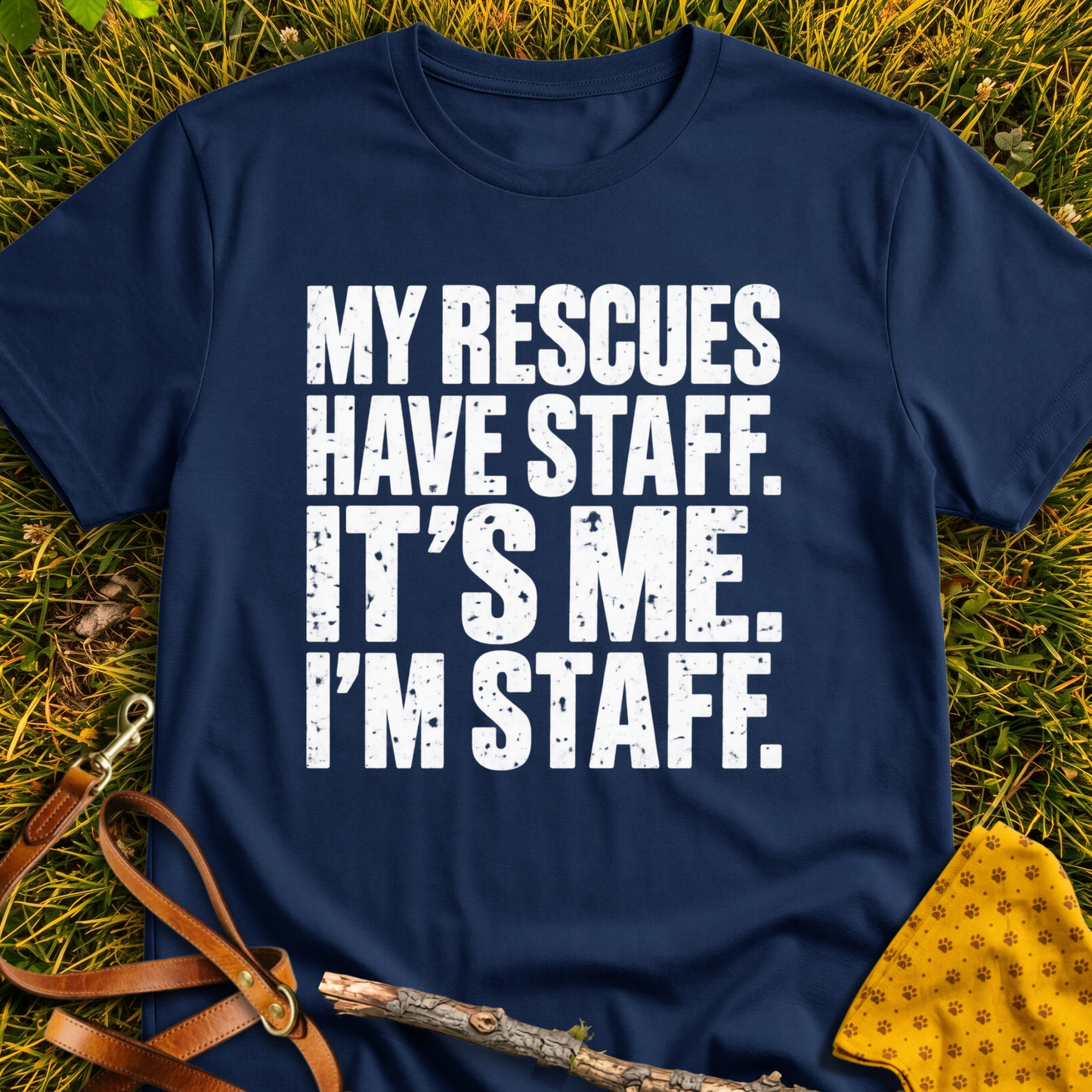 I'm Staff T-shirt T-shirt in Navy - Furever Mode rescue dog tee