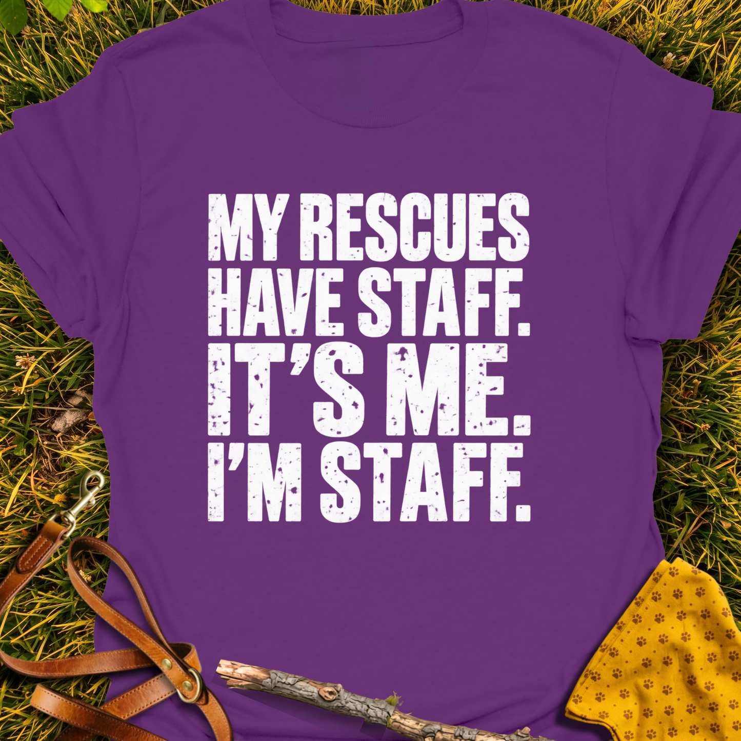 I'm Staff T-shirt T-shirt in Purple - Furever Mode rescue dog tee