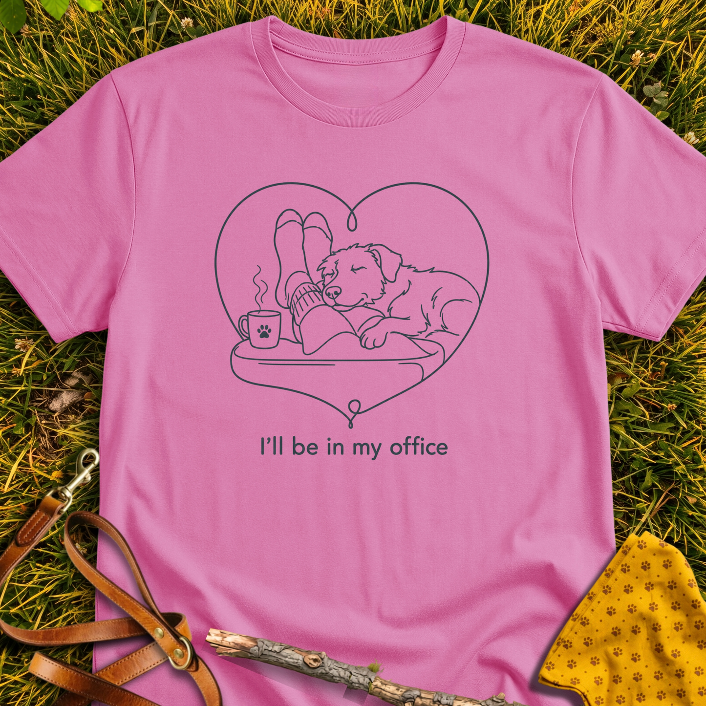 In My Office T-shirt T-shirt in Azalea - Furever Mode rescue dog tee