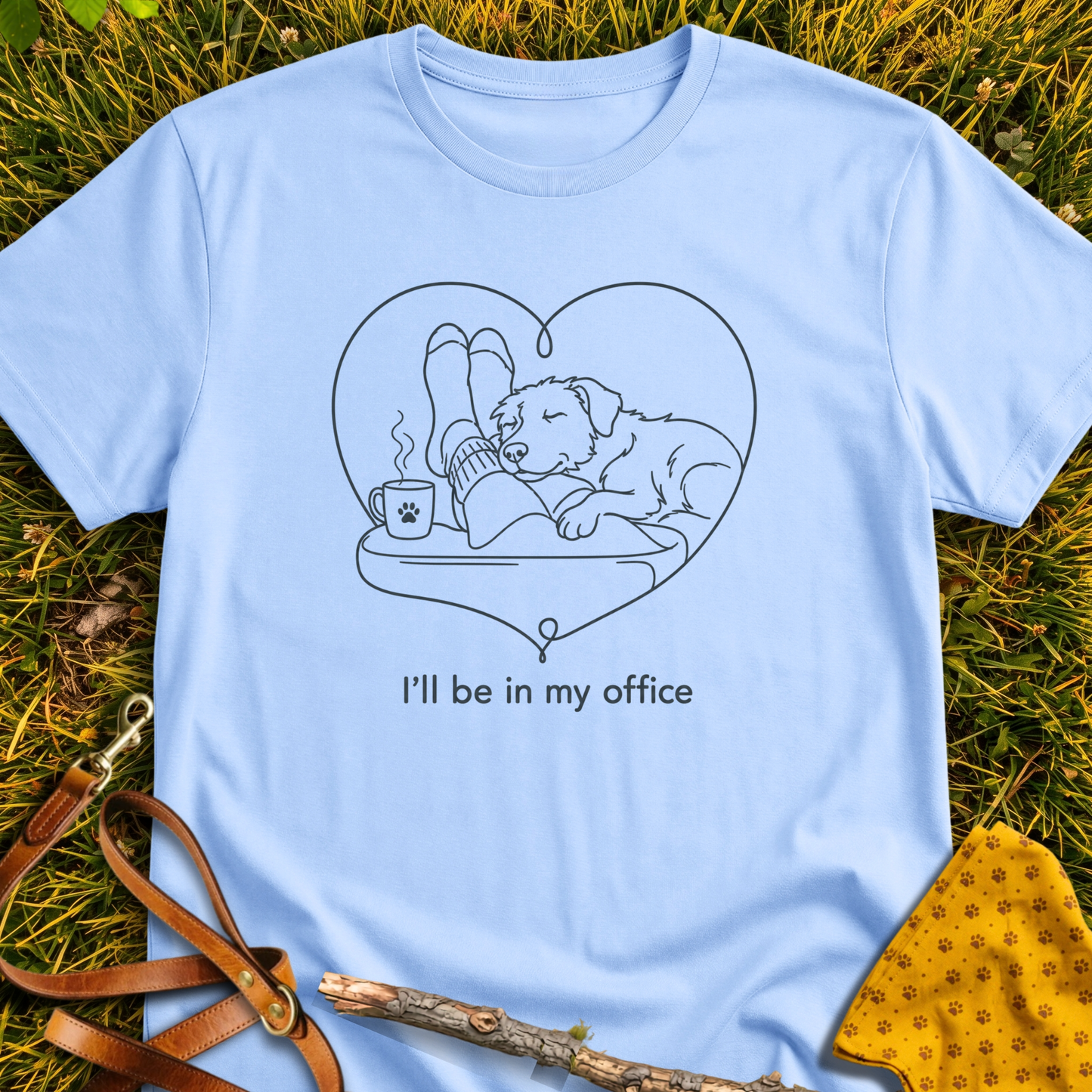 In My Office T-shirt T-shirt in Light Blue - Furever Mode rescue dog tee