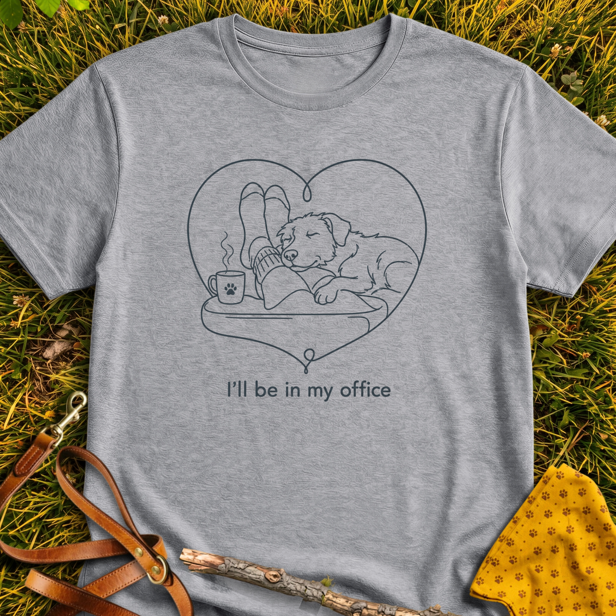 In My Office T-shirt T-shirt in Sport Grey - Furever Mode rescue dog tee