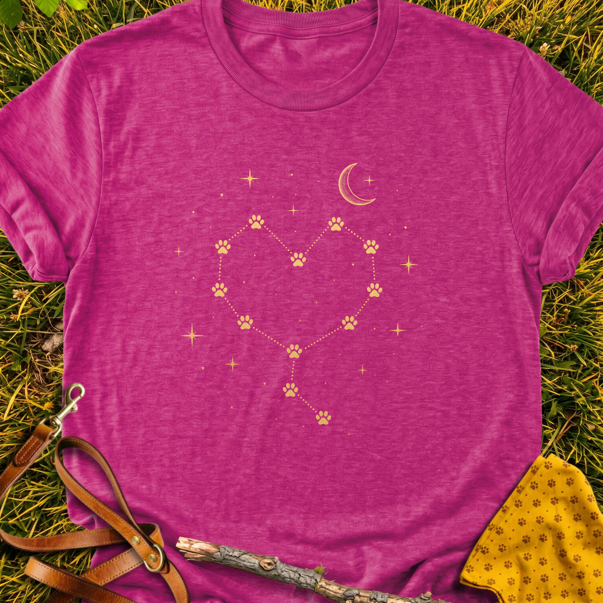 In the Stars T-shirt T-shirt in Antique Heliconia - Furever Mode rescue dog tee
