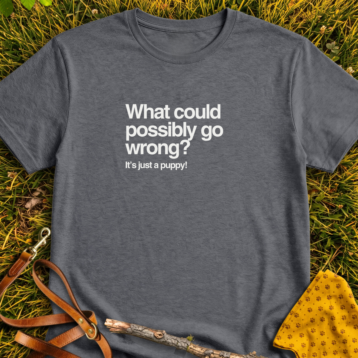 It's Just a Puppy T-shirt T-shirt in Dark Heather - Furever Mode rescue dog tee