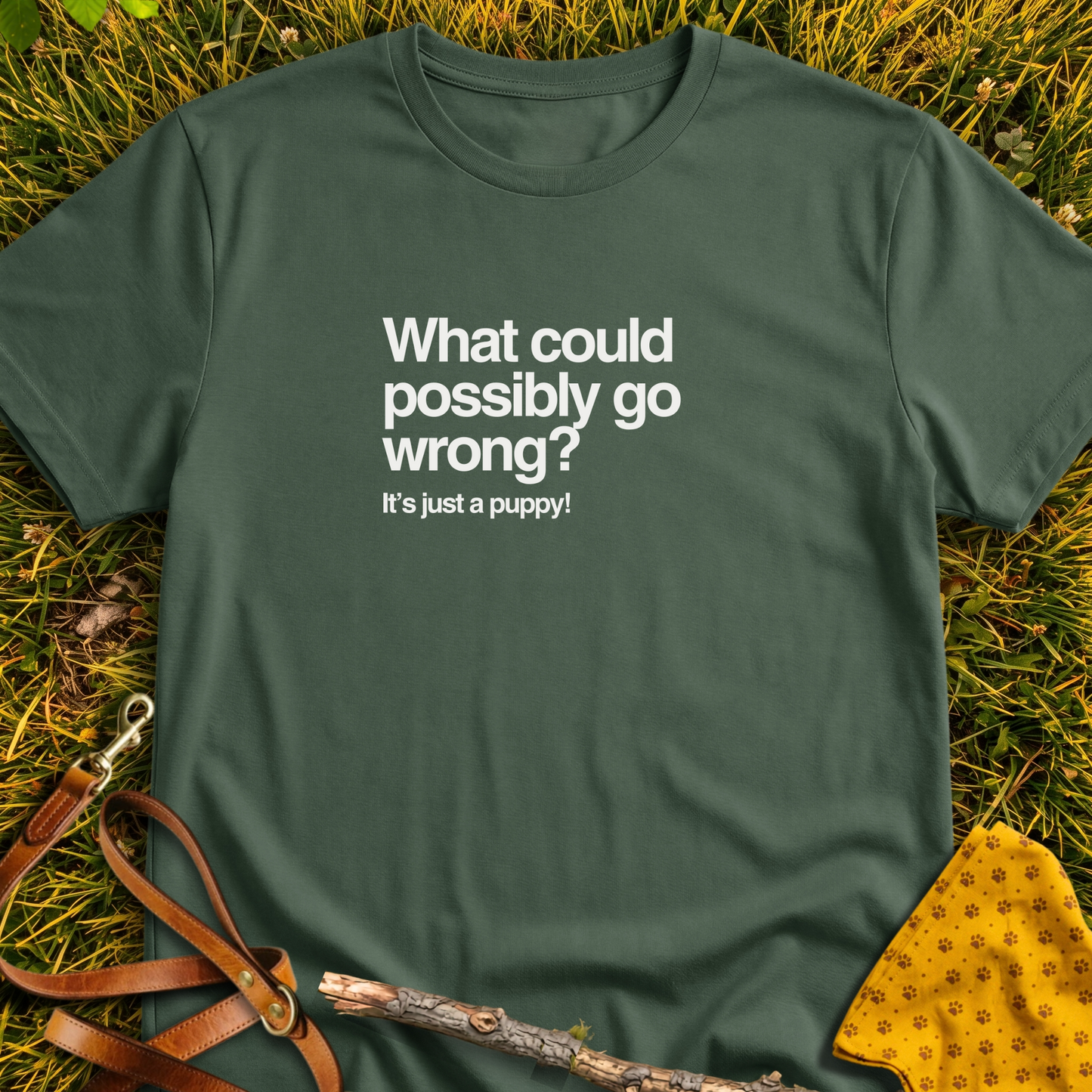 It's Just a Puppy T-shirt T-shirt in Military Green - Furever Mode rescue dog tee