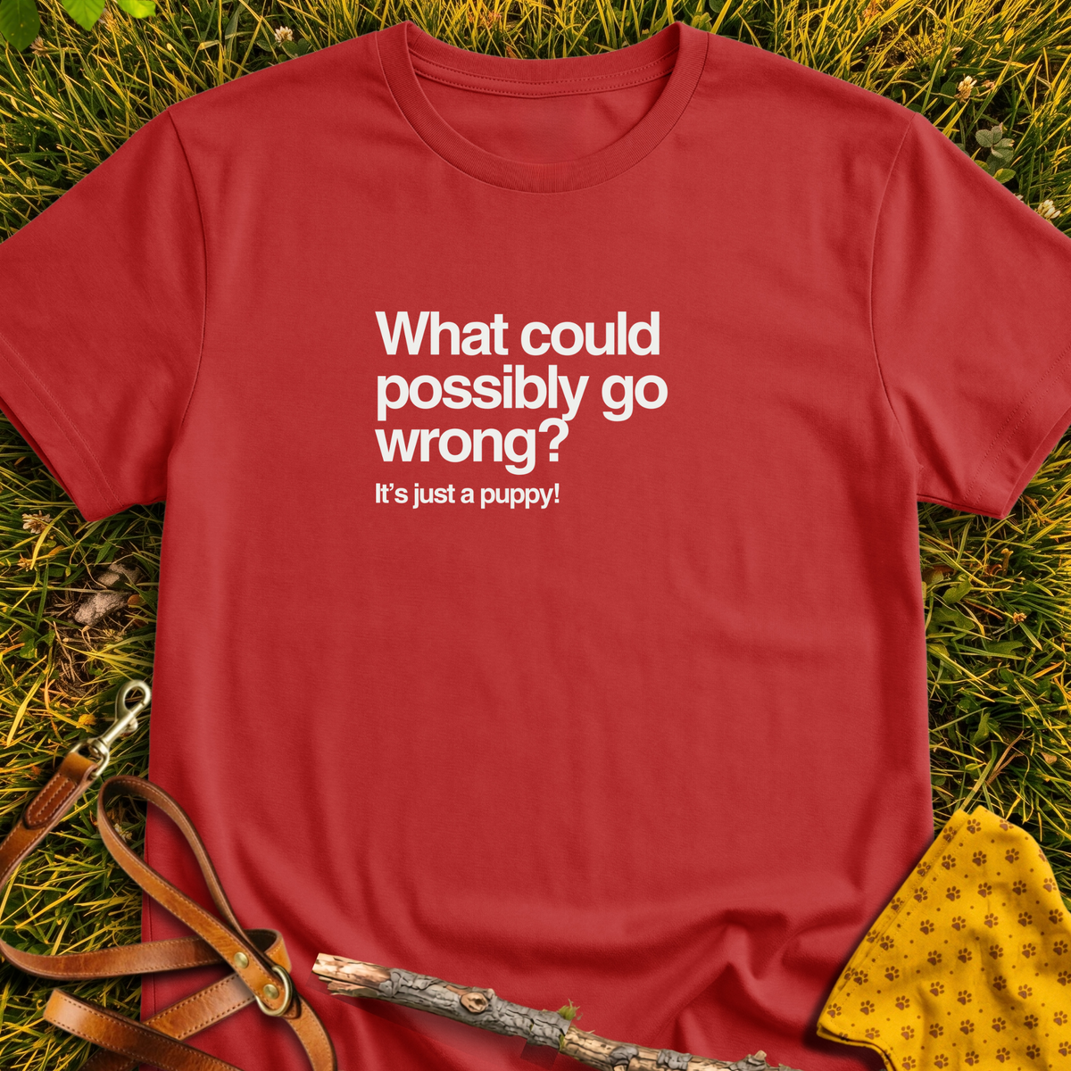 It's Just a Puppy T-shirt T-shirt in Red - Furever Mode rescue dog tee