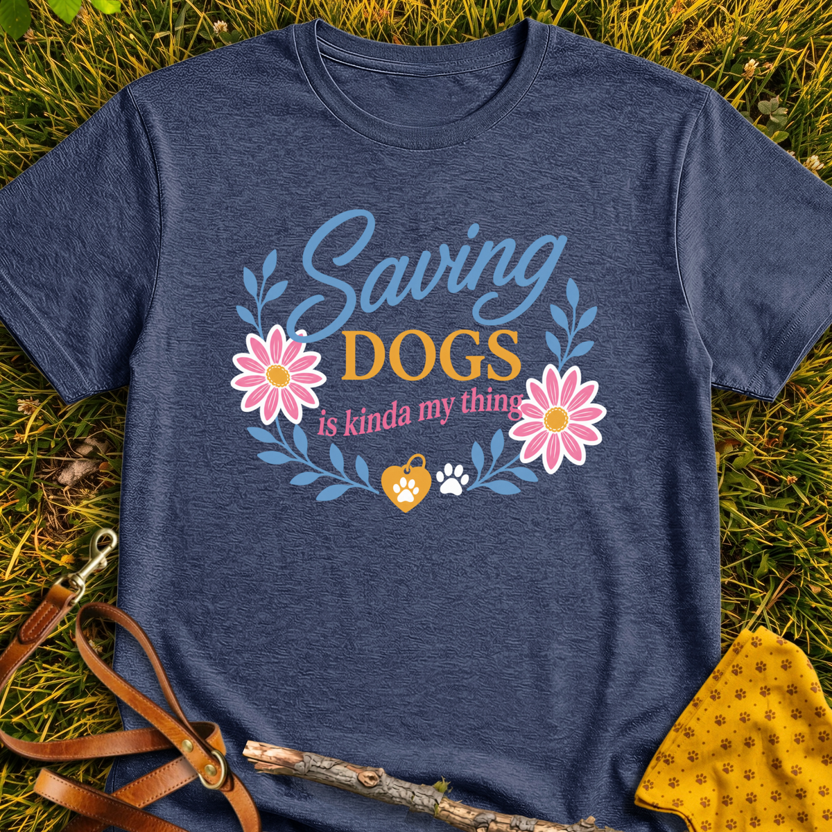 It's My Thing T-shirt T-shirt in Heather Navy - Furever Mode rescue dog tee