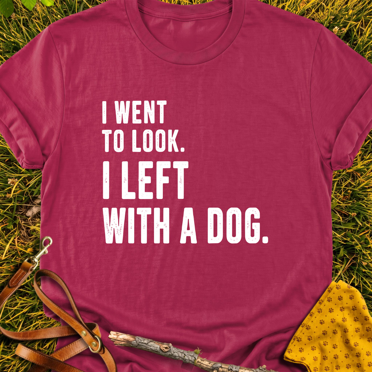 Just Looking T-shirt T-shirt in Cardinal Red - Furever Mode rescue dog tee