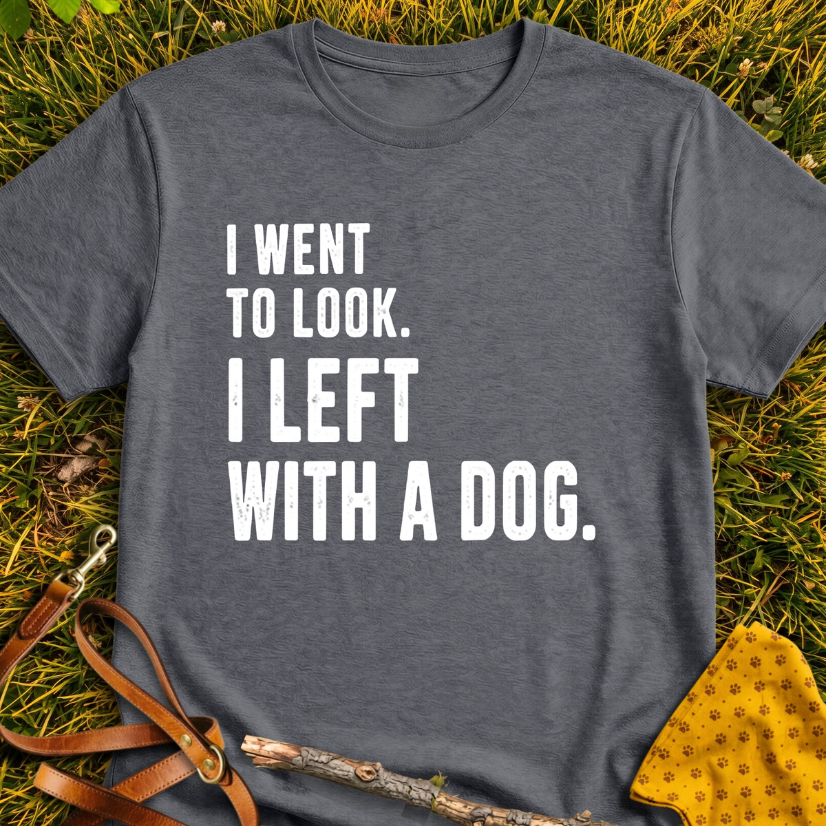 Just Looking T-shirt T-shirt in Dark Heather - Furever Mode rescue dog tee