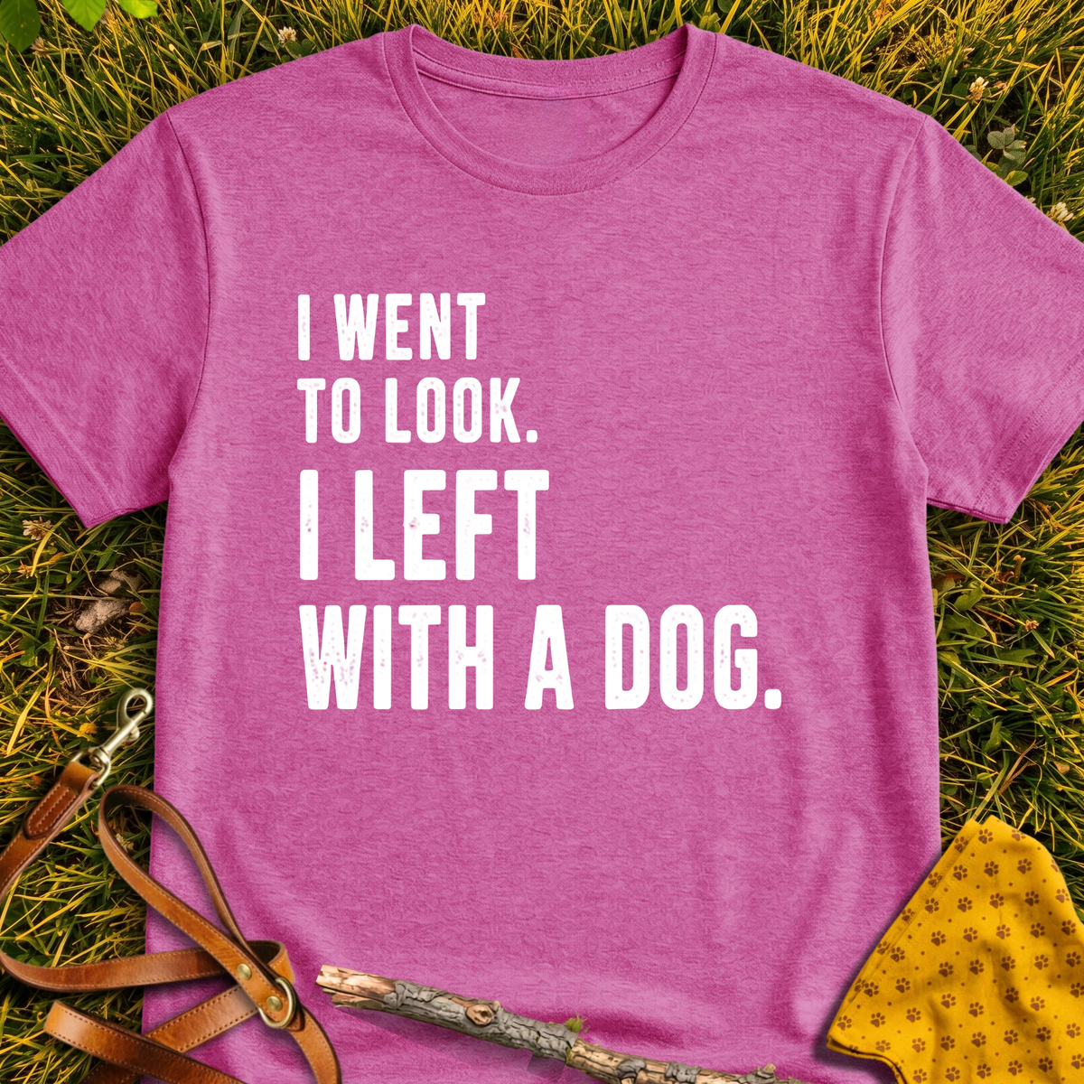Just Looking T-shirt T-shirt in Heather Berry - Furever Mode rescue dog tee