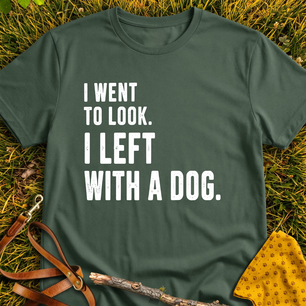 Just Looking T-shirt T-shirt in Military Green - Furever Mode rescue dog tee