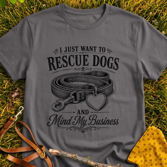 Just Want to Rescue T-shirt T-shirt in Charcoal - Furever Mode rescue dog tee