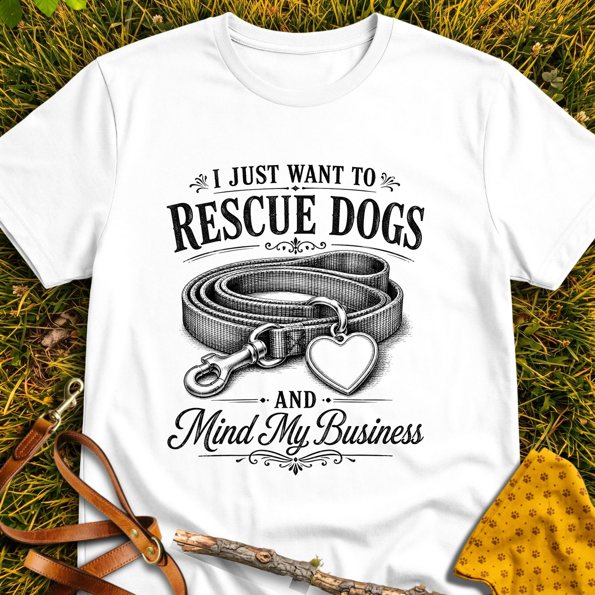 Just Want to Rescue T-shirt T-shirt in White - Furever Mode rescue dog tee