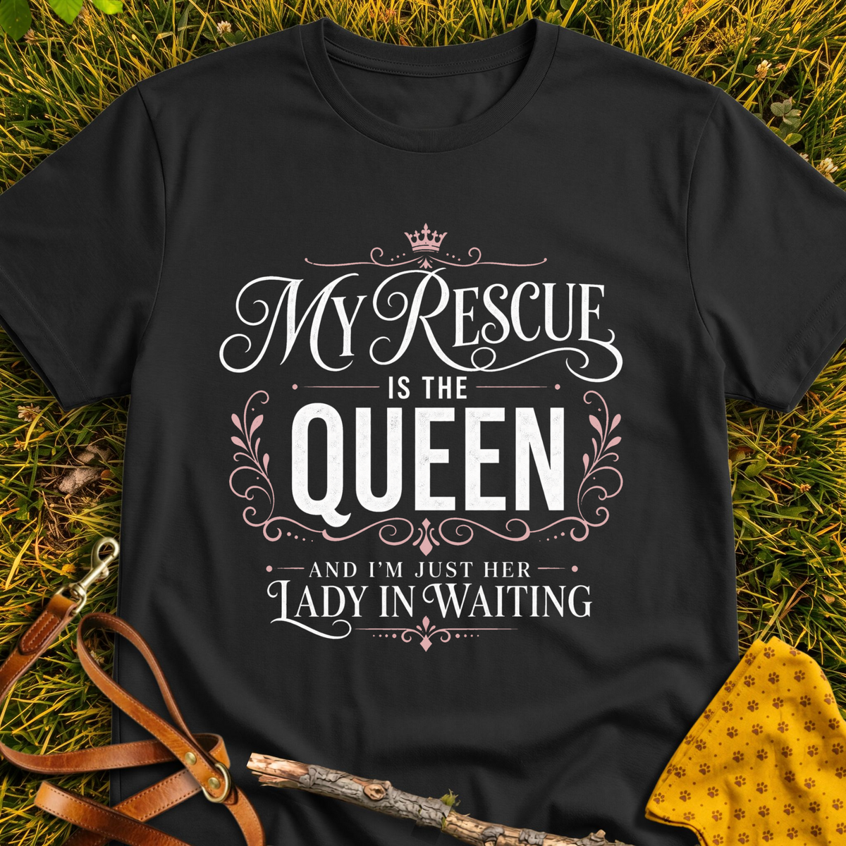 Lady in Waiting T-shirt T-shirt in Black - Furever Mode rescue dog tee