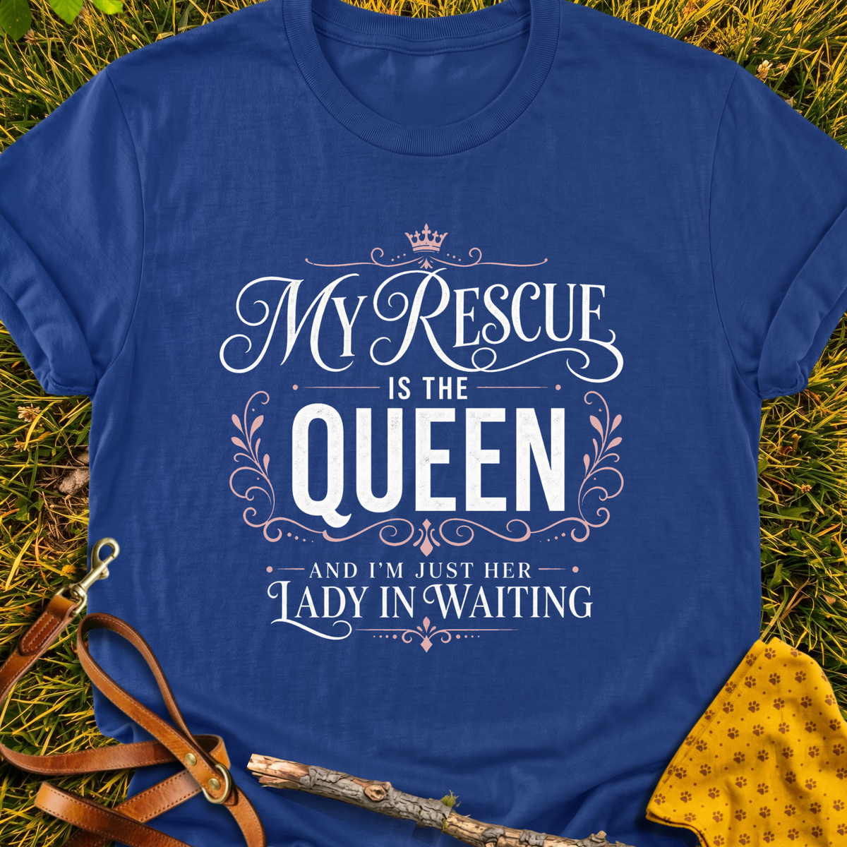 Lady in Waiting T-shirt T-shirt in Metro Blue - Furever Mode rescue dog tee