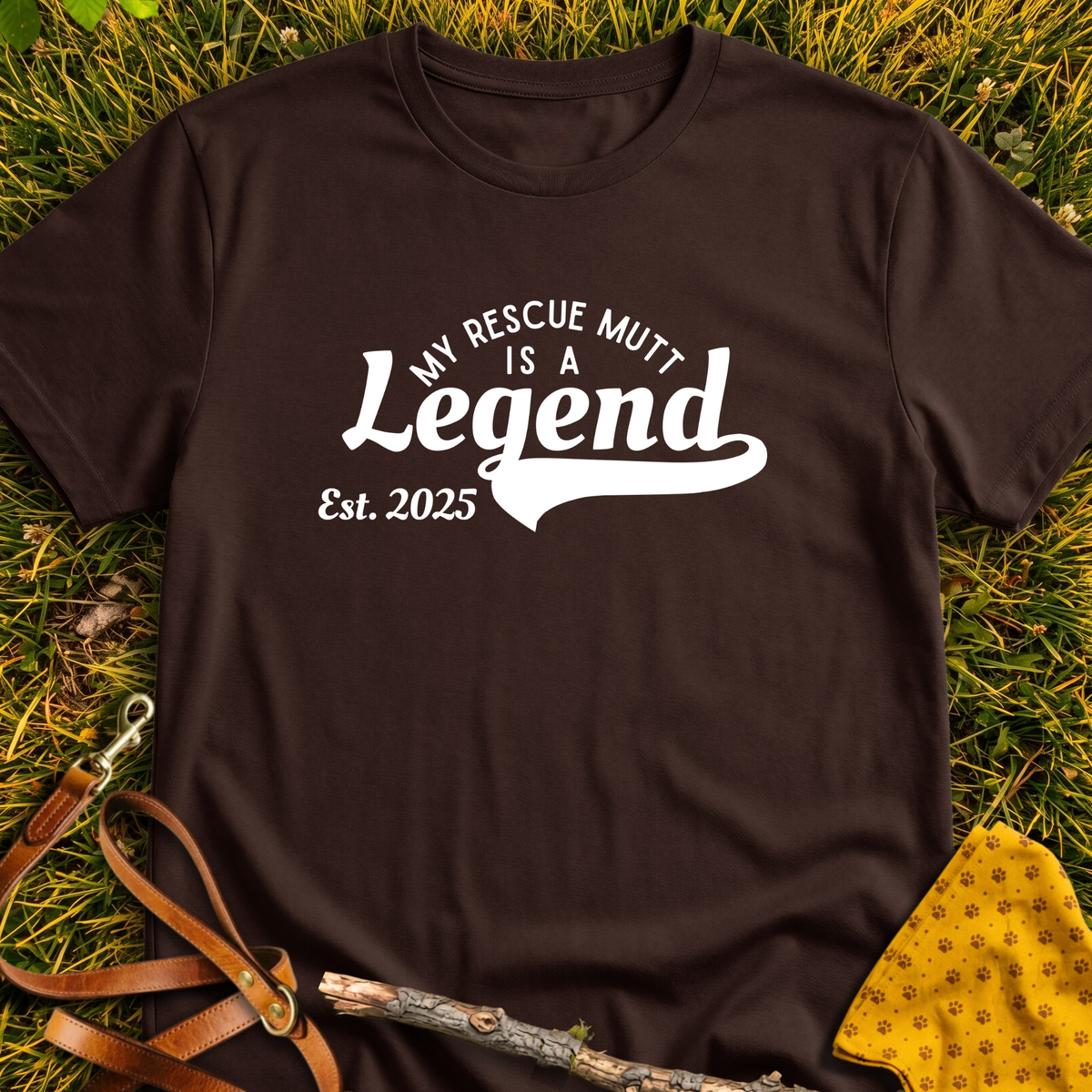 Legend Est. 2025 T-shirt T-shirt in Dark Chocolate - Furever Mode rescue dog tee