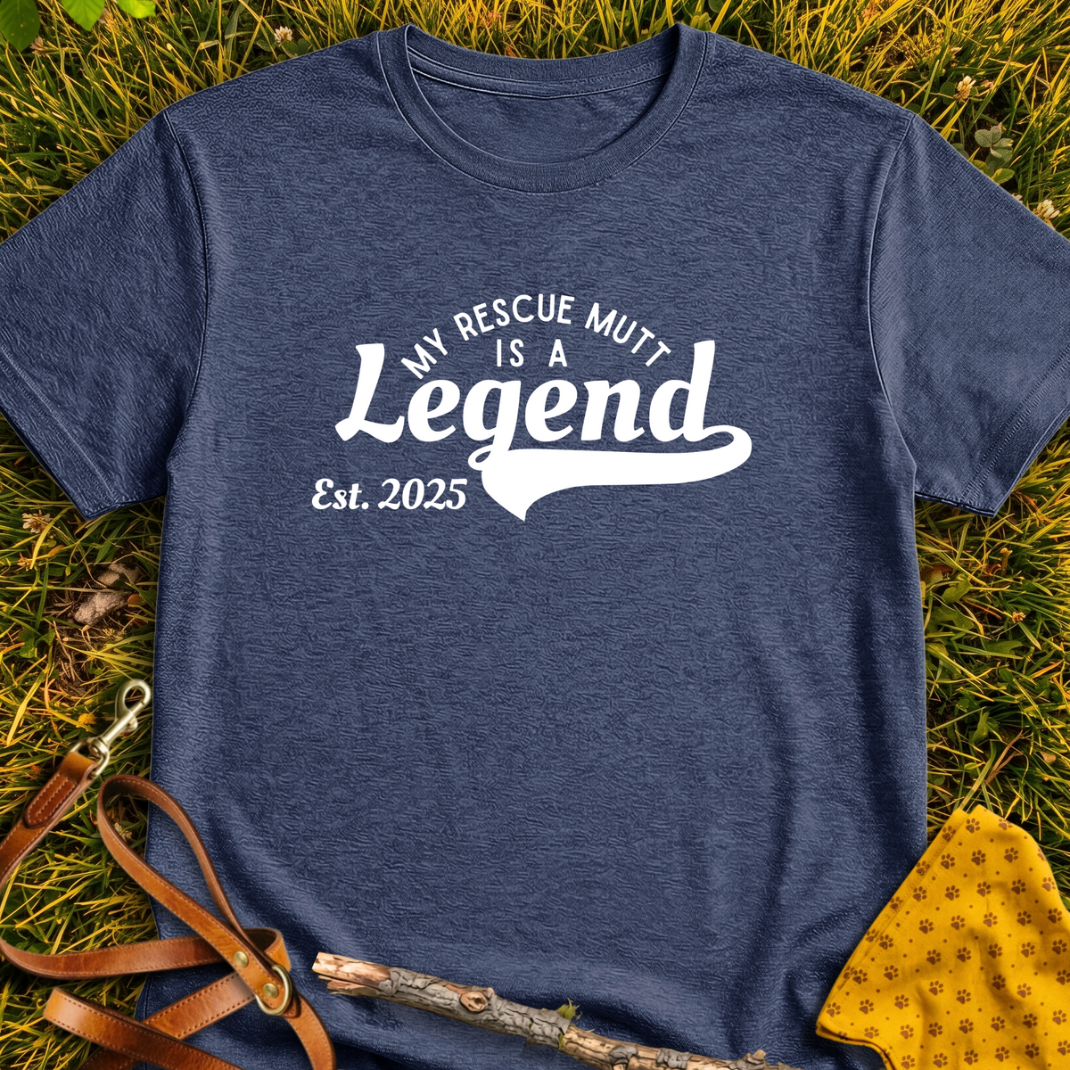 Legend Est. 2025 T-shirt T-shirt in Heather Navy - Furever Mode rescue dog tee