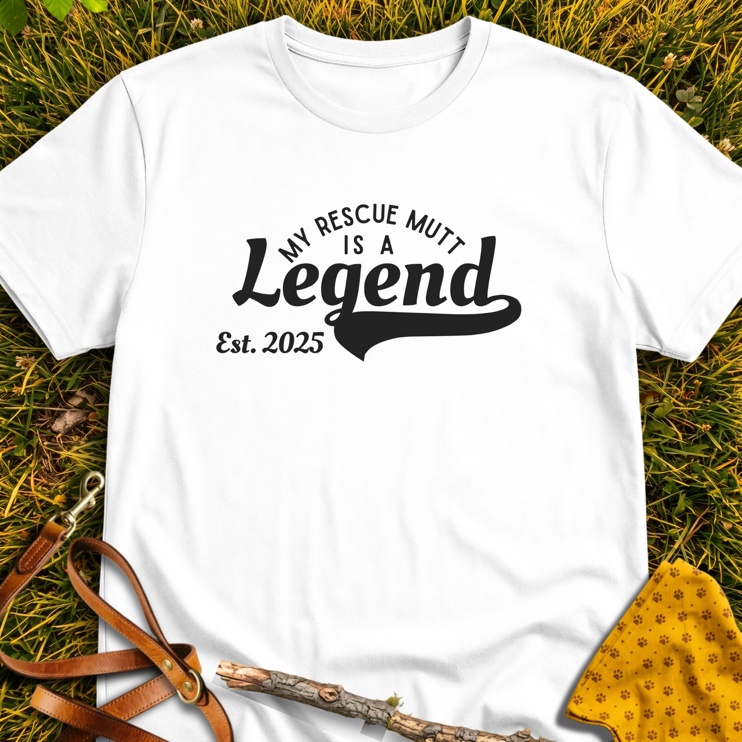 Legend Est. 2025 T-shirt T-shirt in White - Furever Mode rescue dog tee