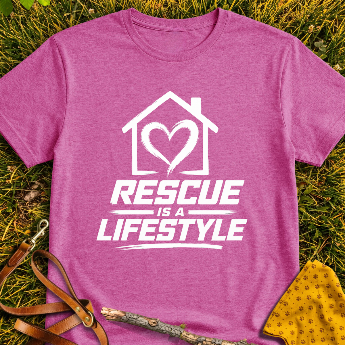 Lifestyle T-shirt T-shirt in Heather Berry - Furever Mode rescue dog tee