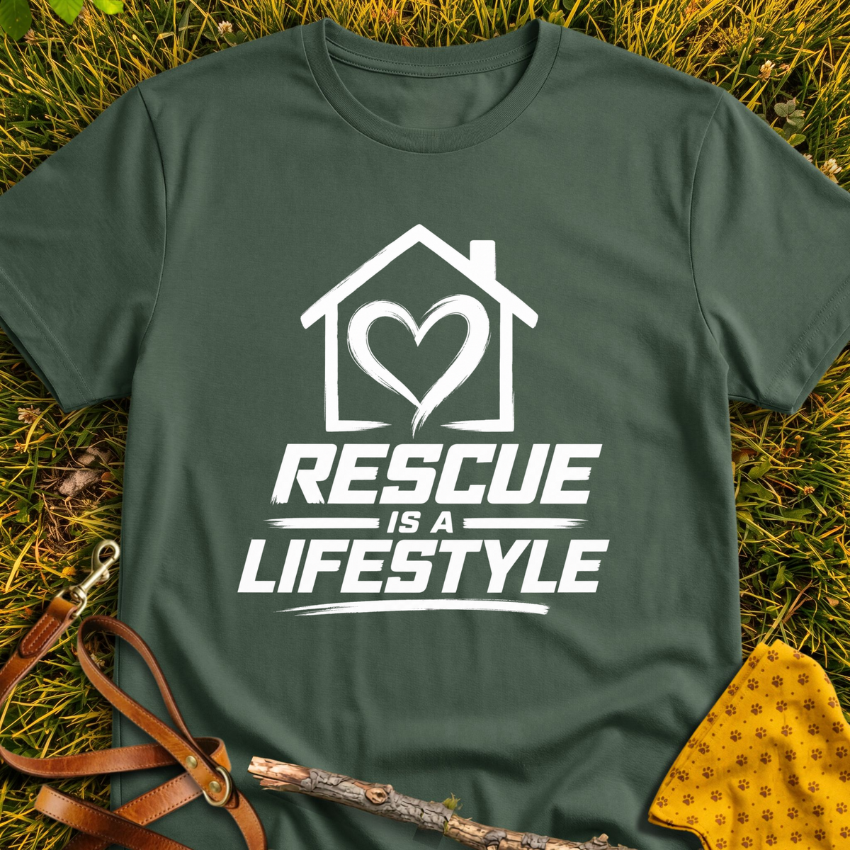 Lifestyle T-shirt T-shirt in Military Green - Furever Mode rescue dog tee