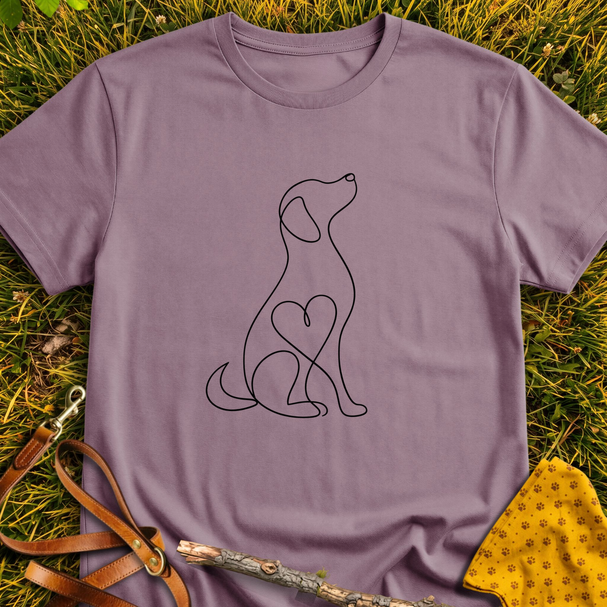 Line Dog T-shirt T-shirt in Paragon - Furever Mode rescue dog tee