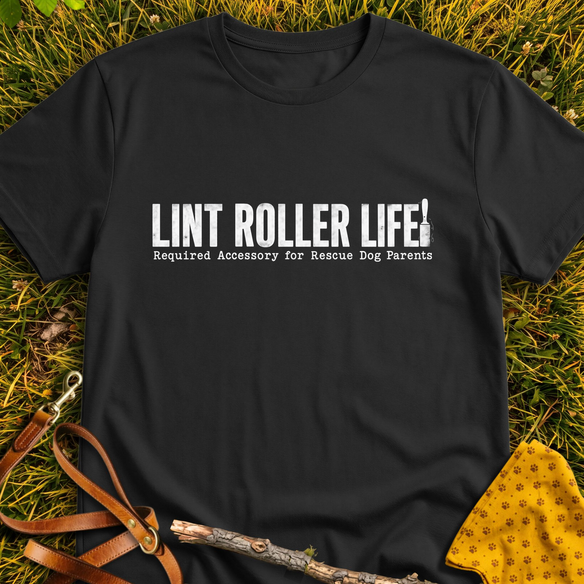 Lint Life T-shirt T-shirt in Black - Furever Mode rescue dog tee