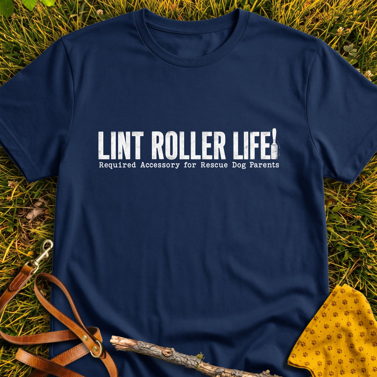 Lint Life T-shirt T-shirt in Navy - Furever Mode rescue dog tee