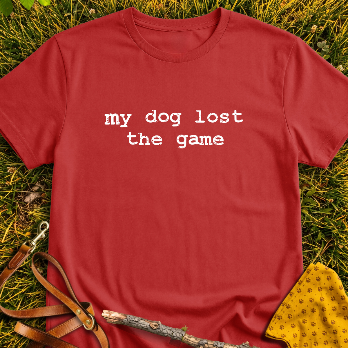 Lost the Game T-shirt T-shirt in Red - Furever Mode rescue dog tee