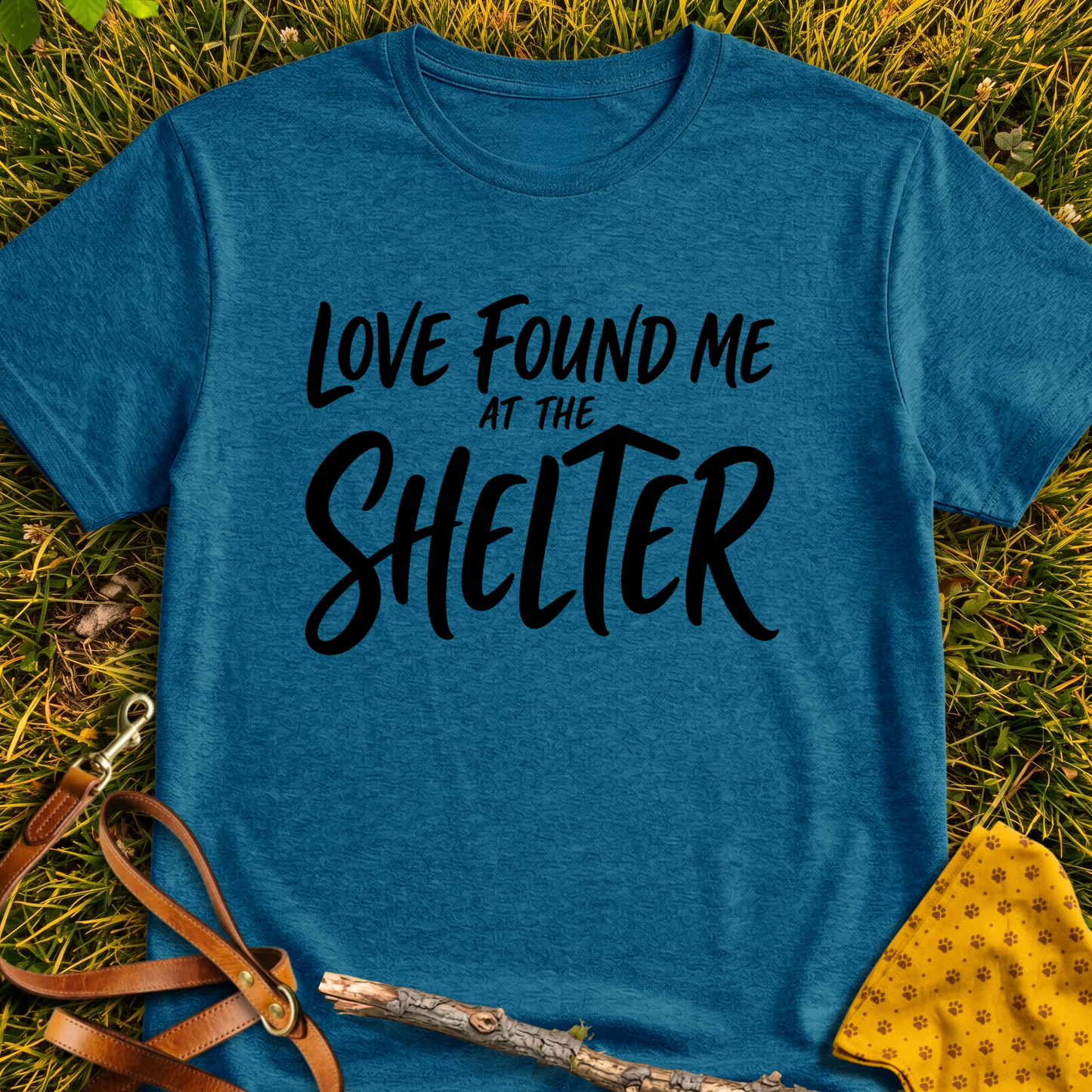Love Found Me T-shirt T-shirt in Antique Sapphire - Furever Mode rescue dog tee