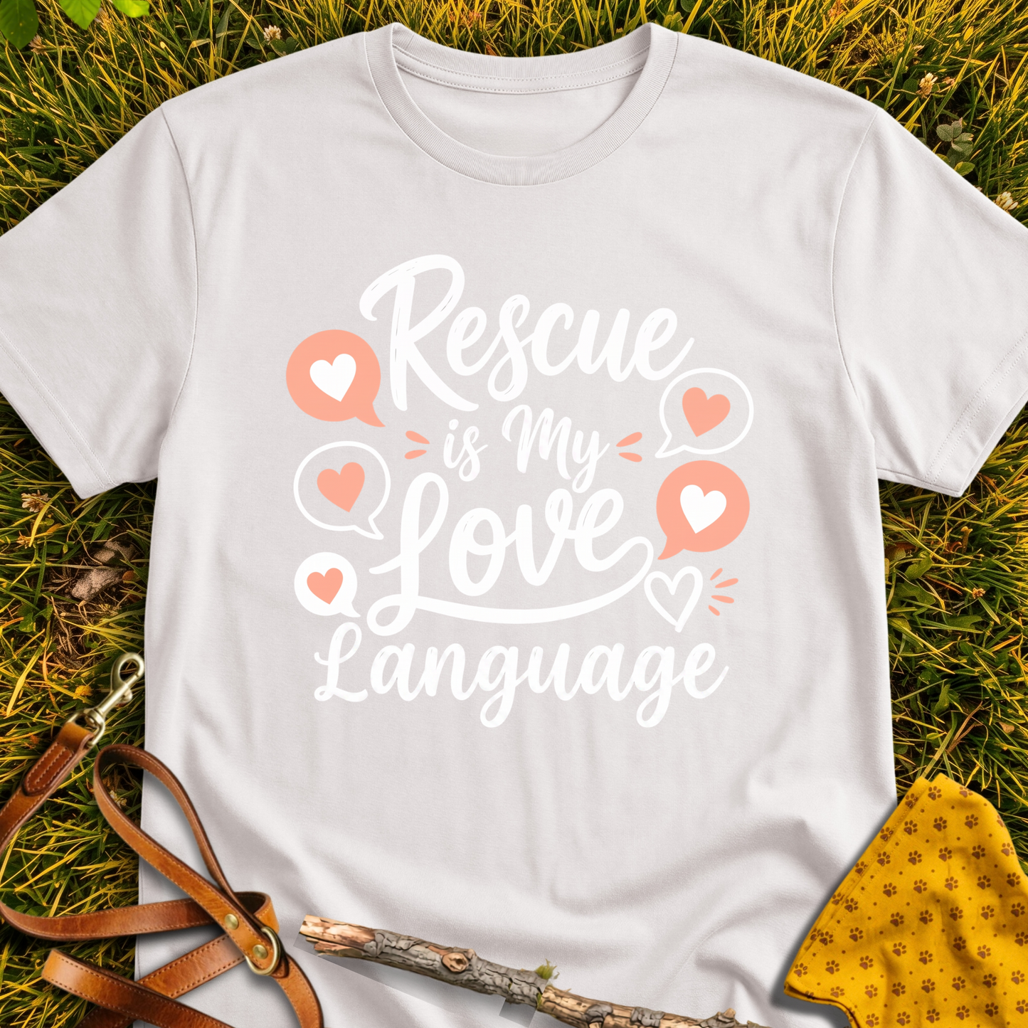 Love Language T-shirt T-shirt in Ice Grey - Furever Mode rescue dog tee