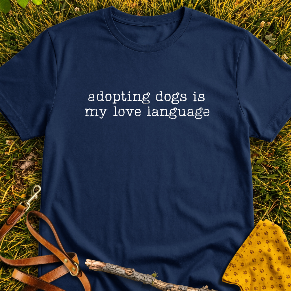 Love Language T-shirt T-shirt in Navy - Furever Mode rescue dog tee