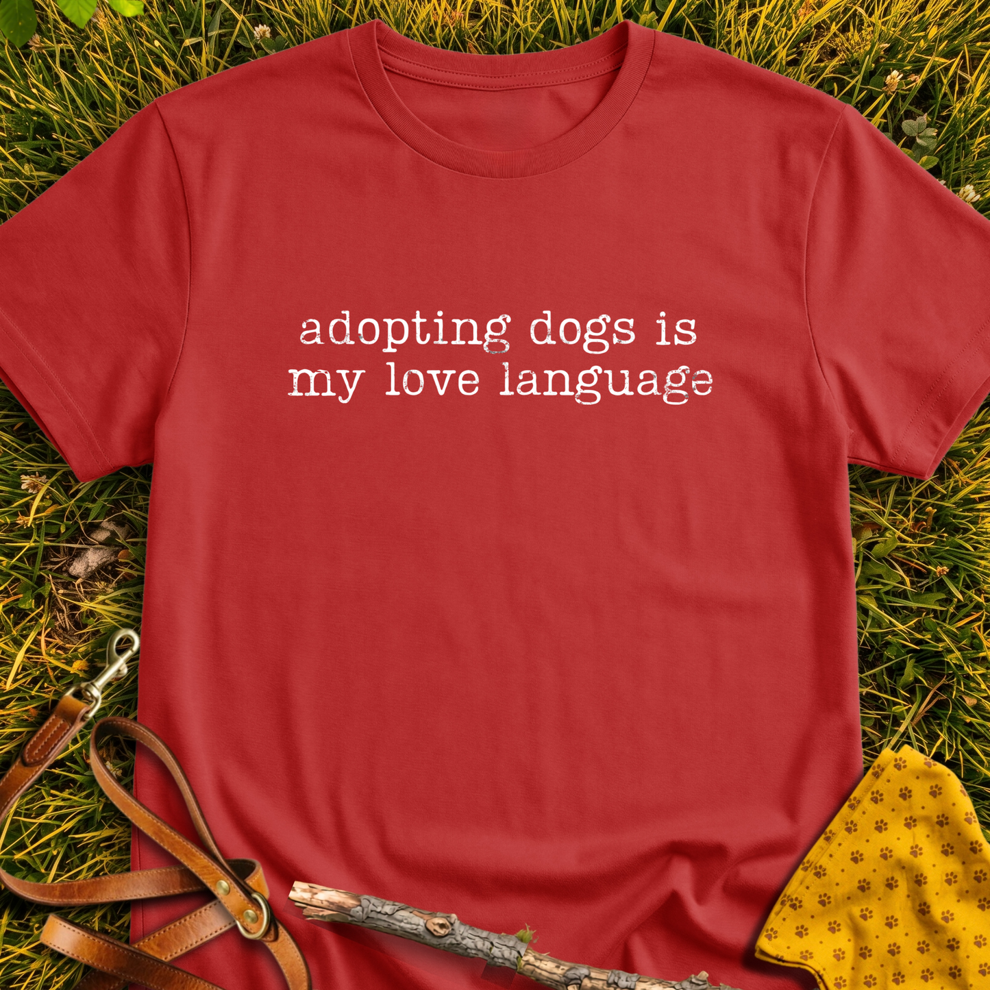 Love Language T-shirt T-shirt in Red - Furever Mode rescue dog tee