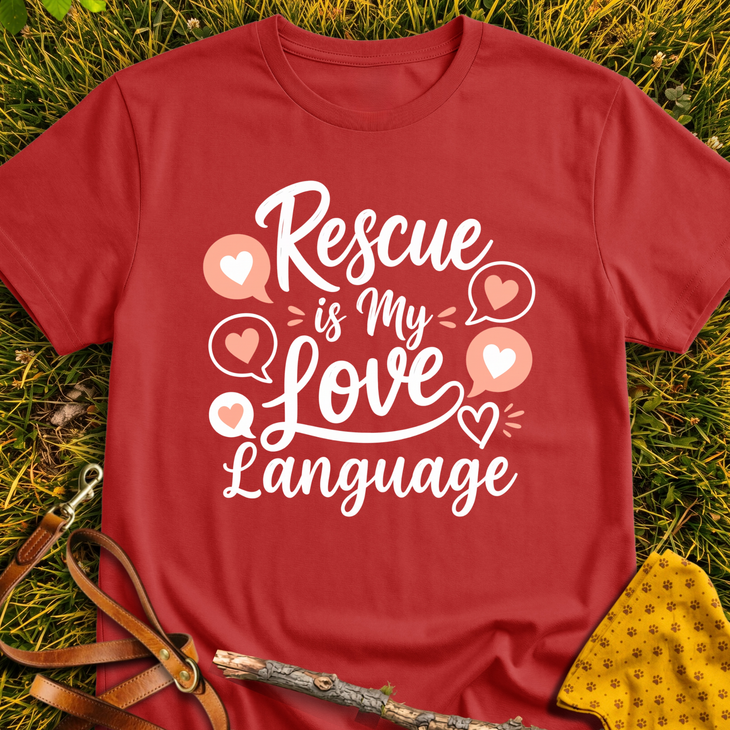 Love Language T-shirt T-shirt in Red - Furever Mode rescue dog tee