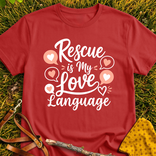 Love Language T-shirt T-shirt in Red - Furever Mode rescue dog tee