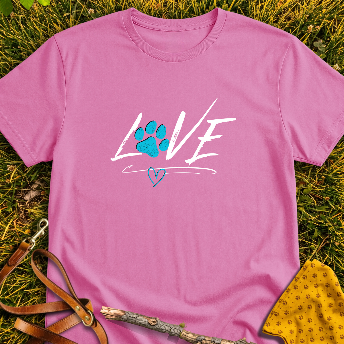 Love Paw T-shirt T-shirt in Azalea - Furever Mode rescue dog tee