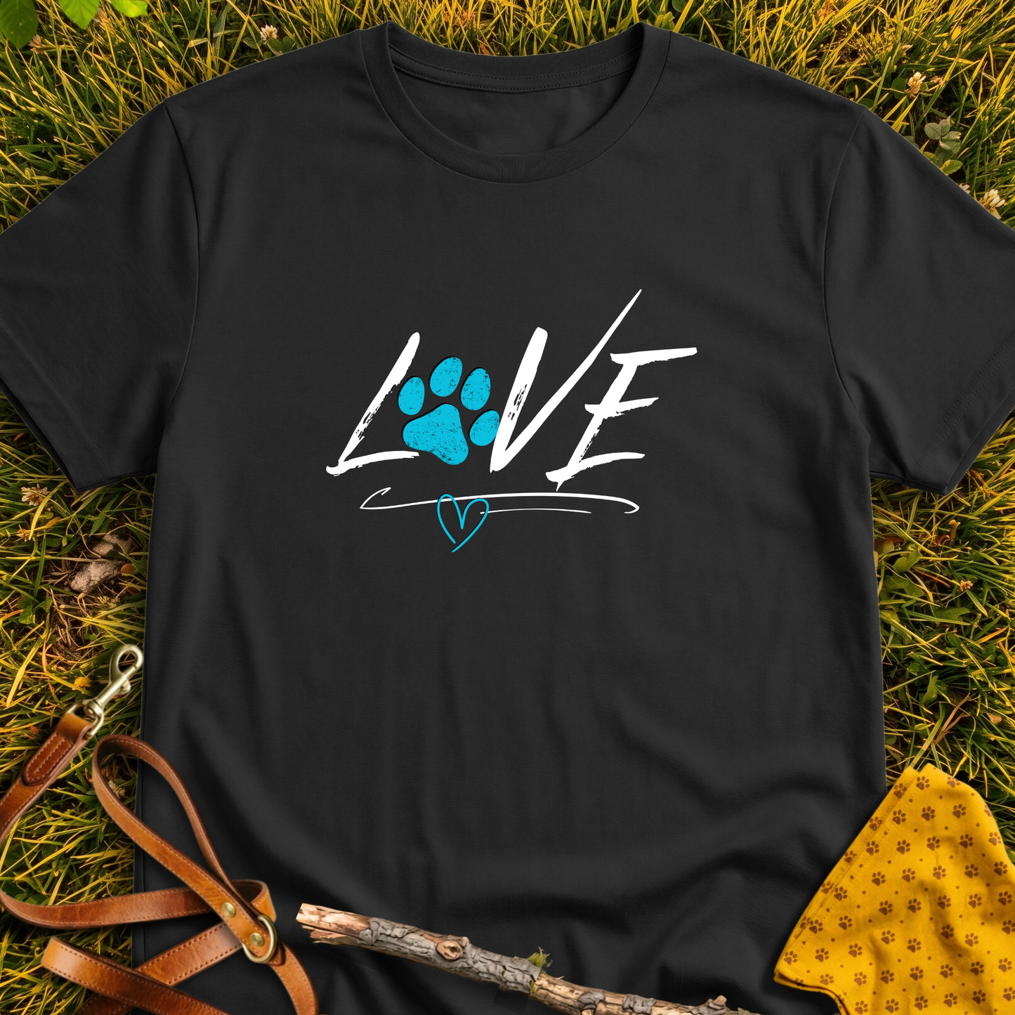 Love Paw T-shirt T-shirt in Black - Furever Mode rescue dog tee