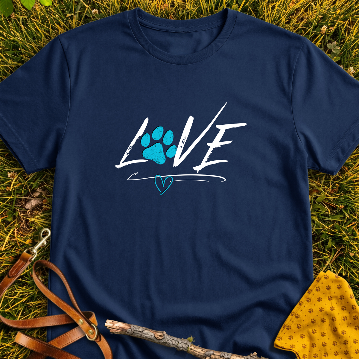 Love Paw T-shirt T-shirt in Navy - Furever Mode rescue dog tee