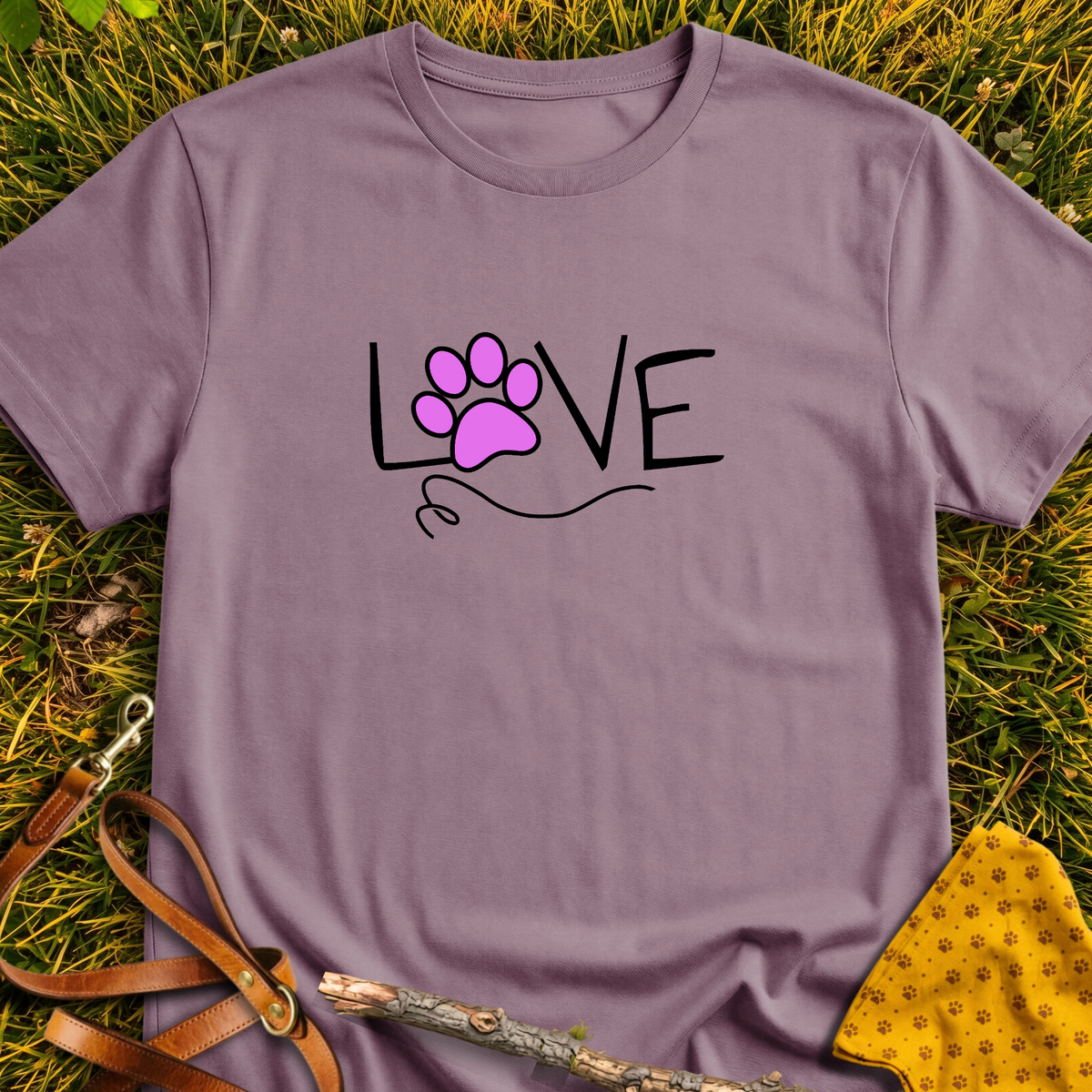 Love Pink Paw T-shirt T-shirt in Paragon - Furever Mode rescue dog tee