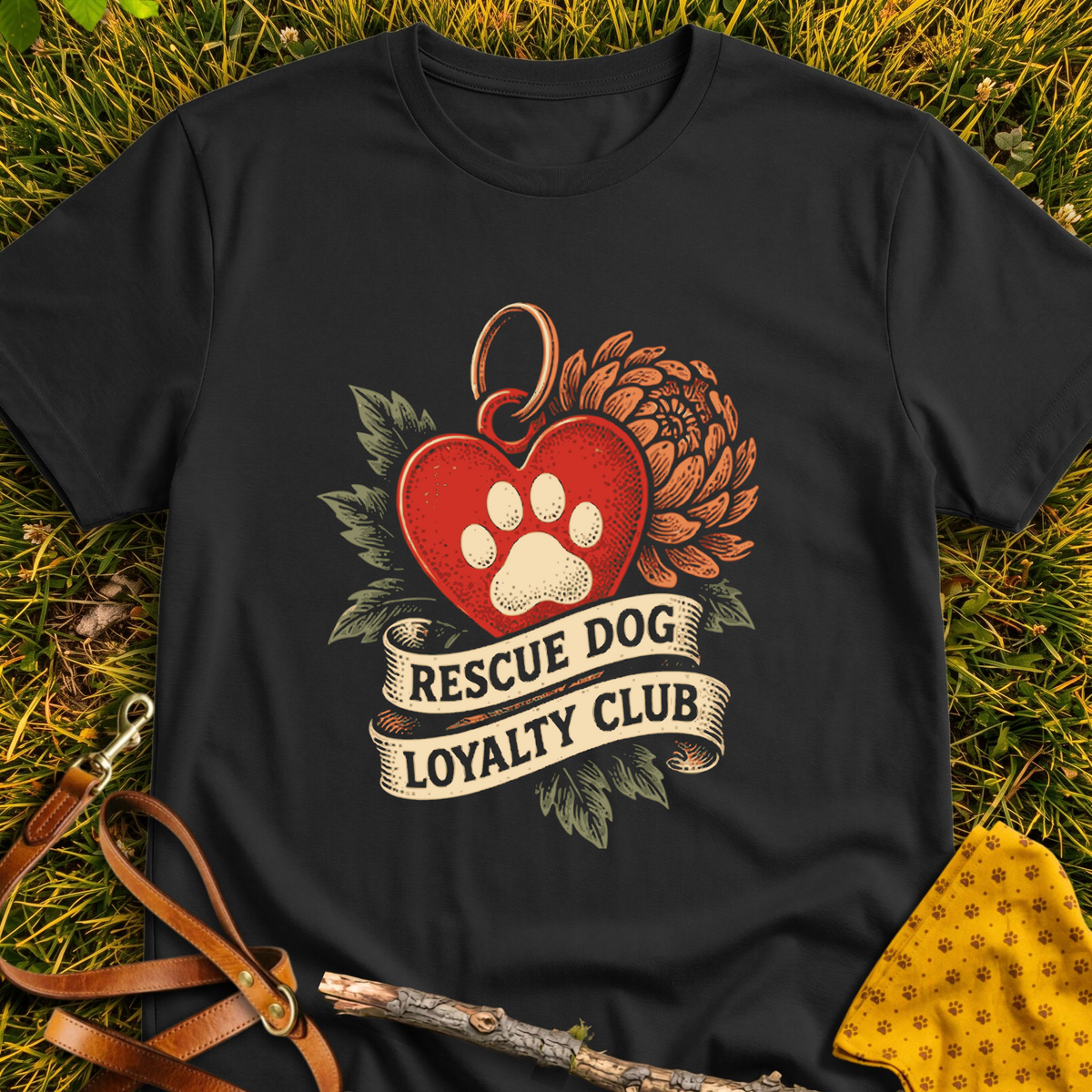 Loyalty Club T-shirt T-shirt in Black - Furever Mode rescue dog tee