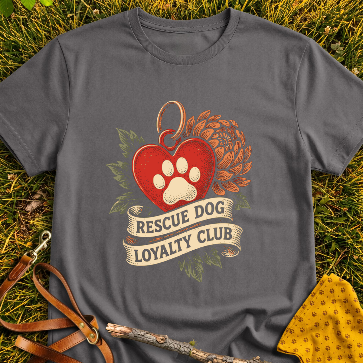 Loyalty Club T-shirt T-shirt in Charcoal - Furever Mode rescue dog tee