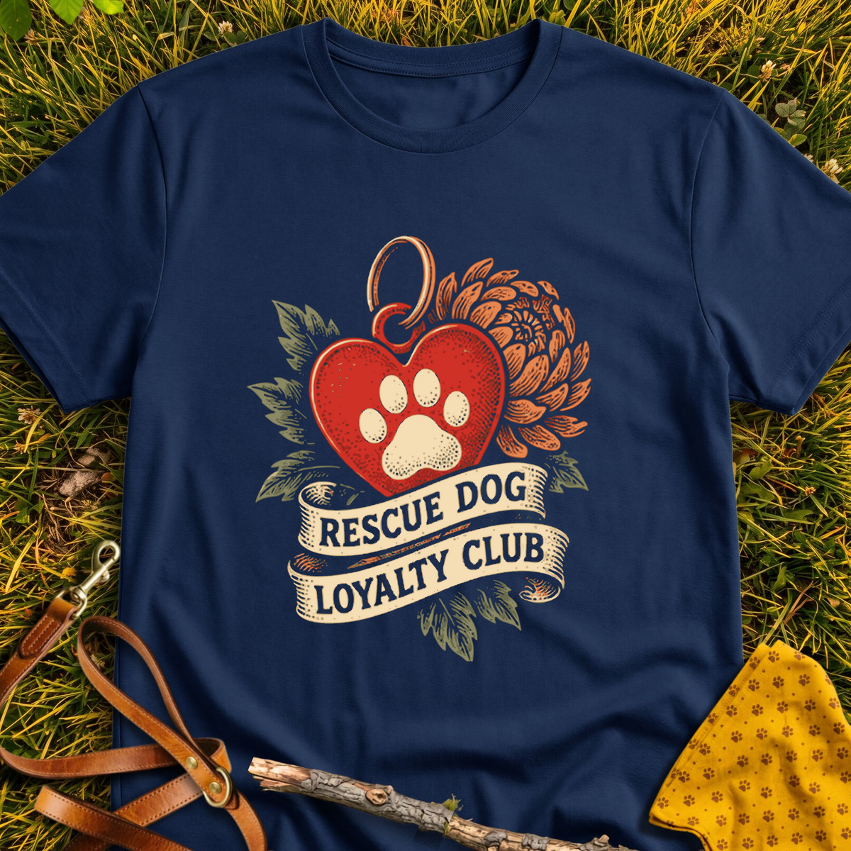 Loyalty Club T-shirt T-shirt in Navy - Furever Mode rescue dog tee