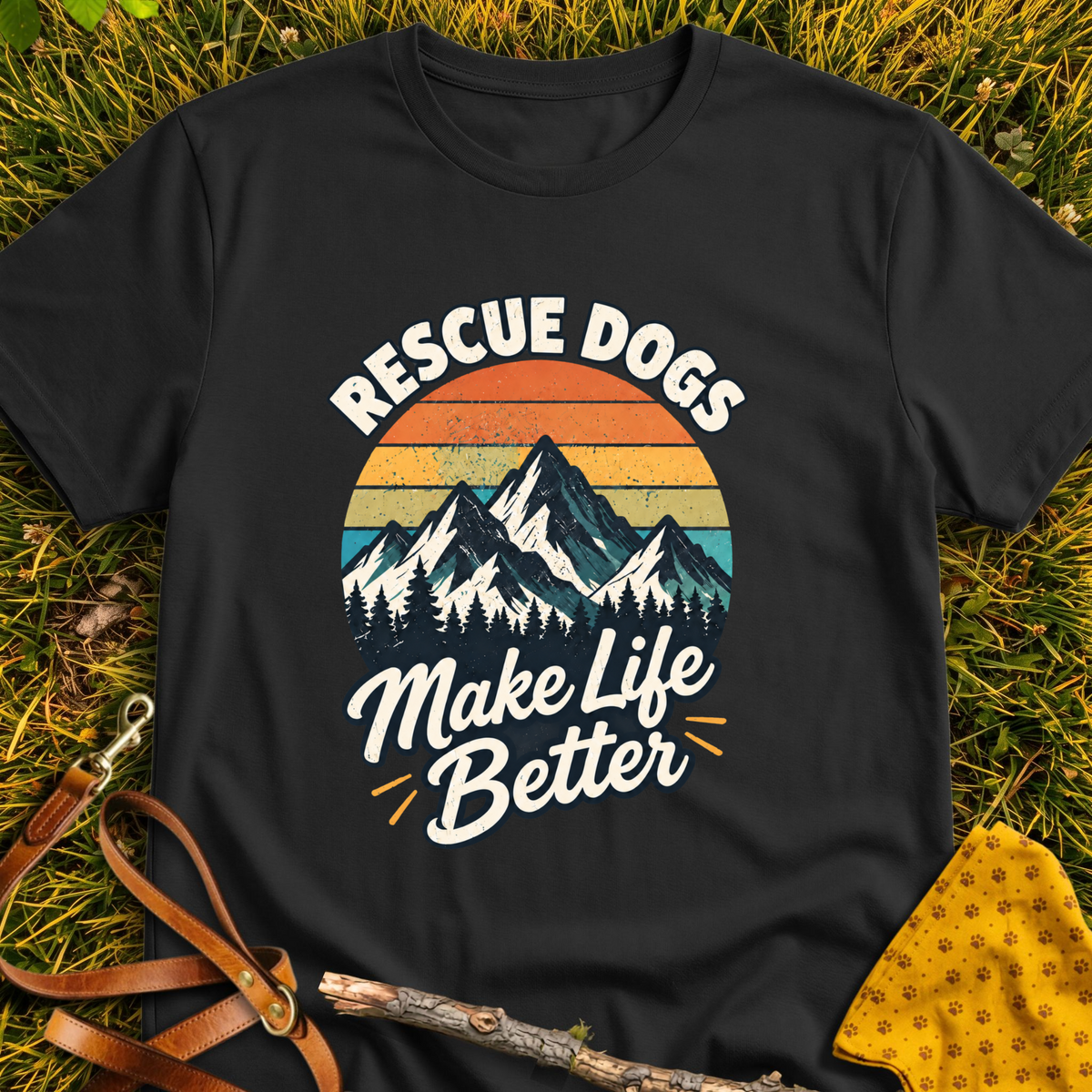 Make Life Better T-shirt T-shirt in Black - Furever Mode rescue dog tee